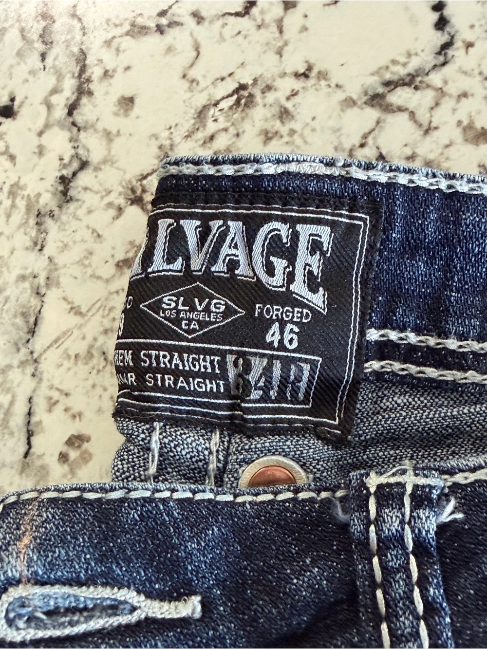 Salvage Dark Blue Men's Straight Jeans